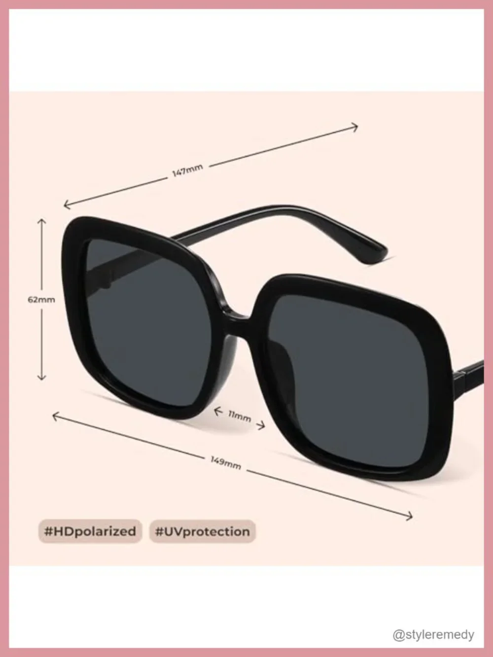 Oversized Polarized Sunglasses Women Retro Shades UV400